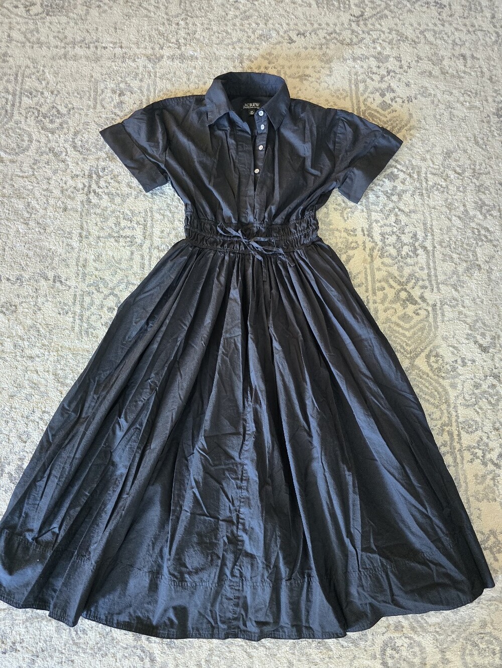 J. Crew Elena poplin Black cotton dress